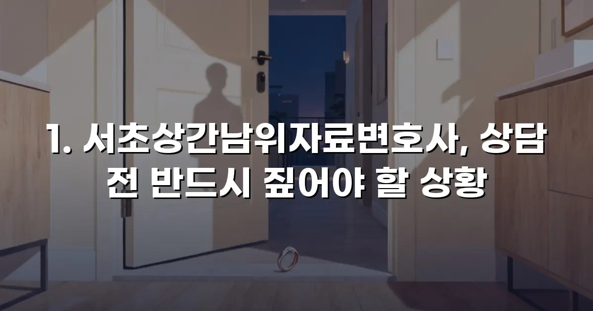 서초상간남위자료변호사, 상담 전 반드시 짚어야 할 상황