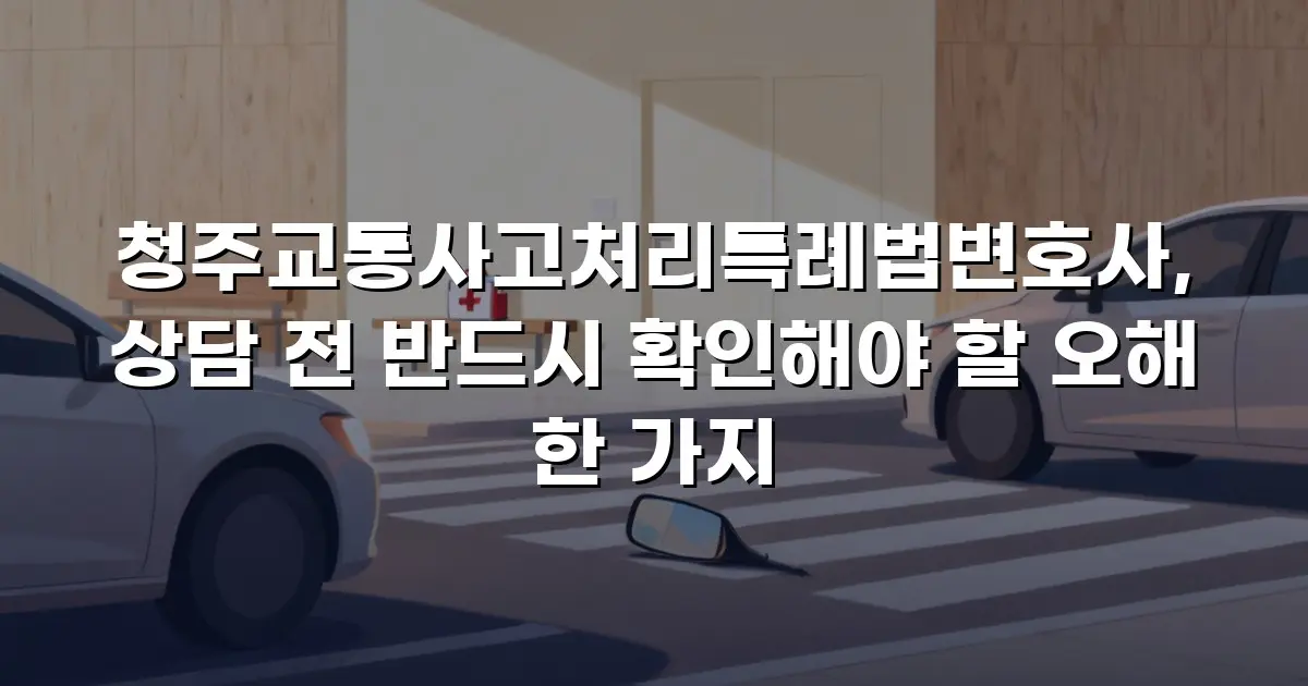 청주교통사고처리특례법변호사, 상담 전 반드시 확인해야 할 오해 한 가지