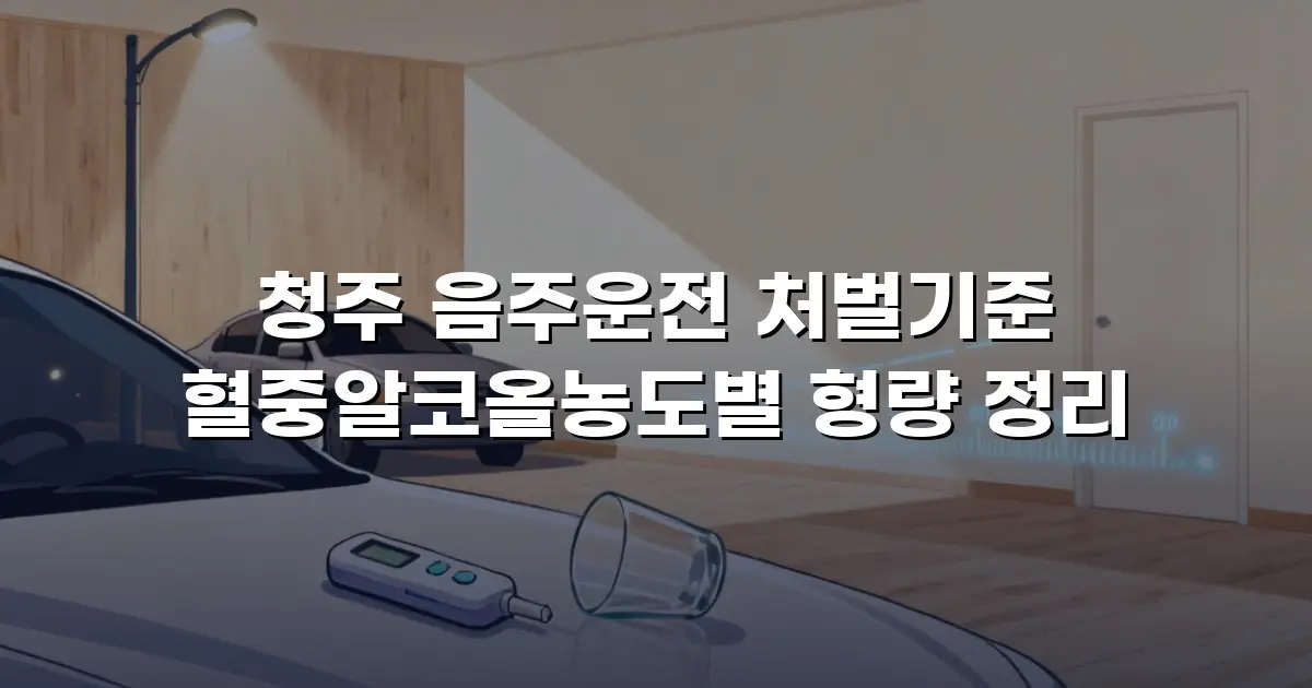 청주 음주운전 처벌기준 혈중알코올농도별 형량 정리