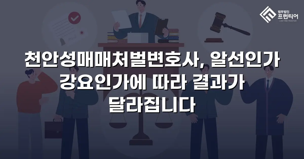 천안성매매처벌변호사, 알선인가 강요인가에 따라 결과가 달라집니다