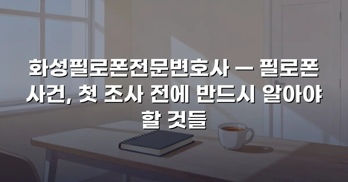 화성필로폰전문변호사 — 필로폰 사건, 첫 조사 전에 반드시 알아야 할 것들