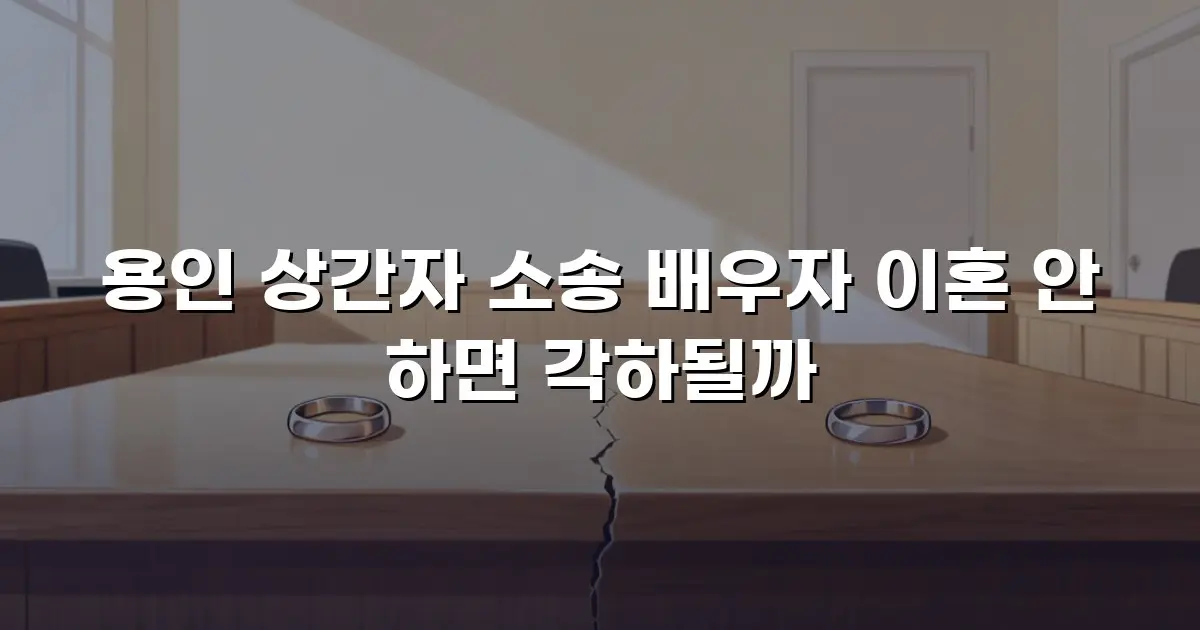 용인 상간자 소송 배우자 이혼 안 하면 각하될까