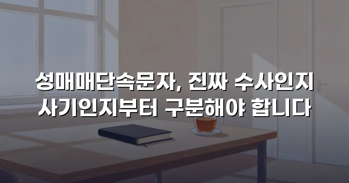성매매단속문자, 진짜 수사인지 사기인지부터 구분해야 합니다