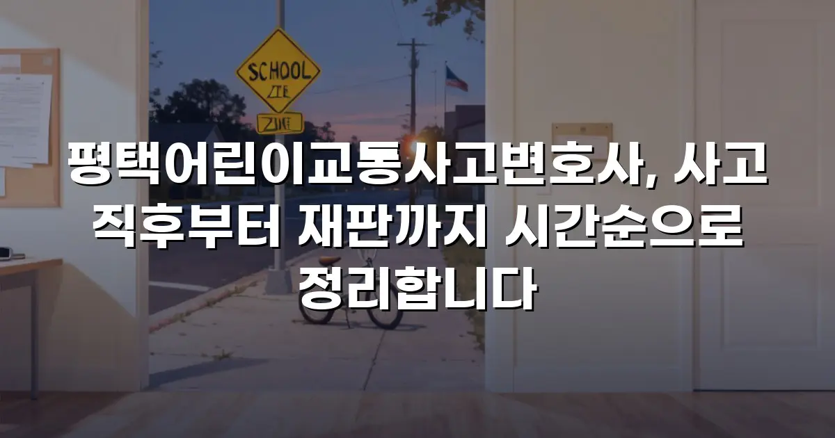 평택어린이교통사고변호사, 사고 직후부터 재판까지 시간순으로 정리합니다