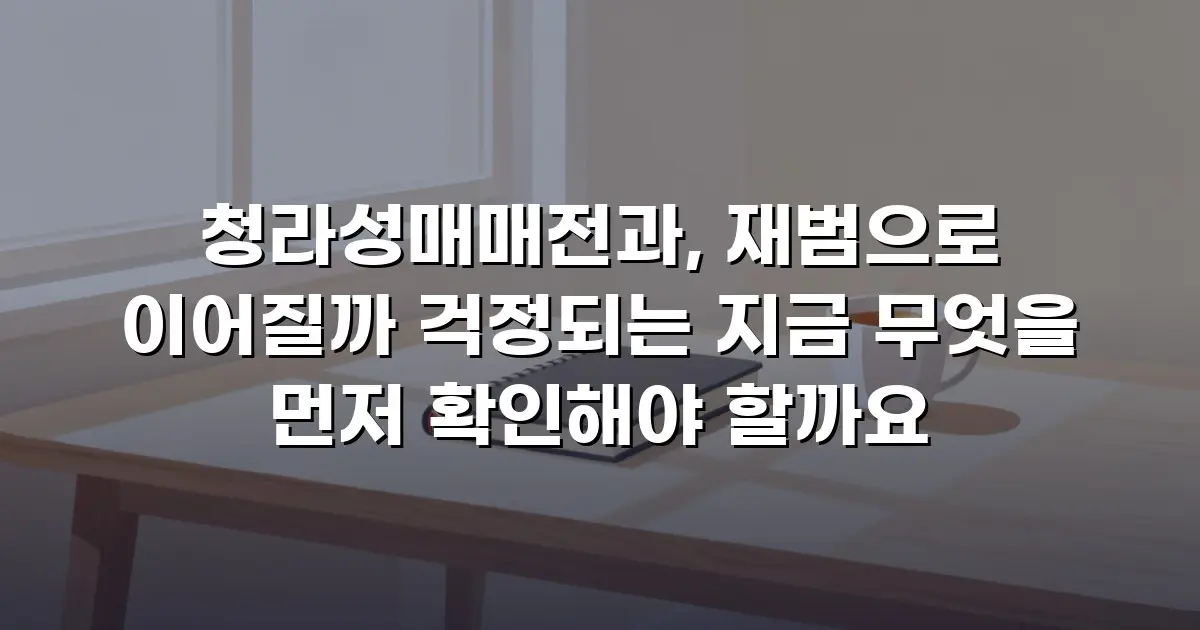 청라성매매전과, 재범으로 이어질까 걱정되는 지금 무엇을 먼저 확인해야 할까요