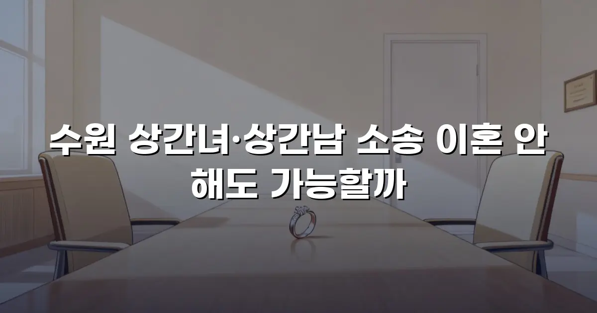 수원 상간녀·상간남 소송 이혼 안 해도 가능할까