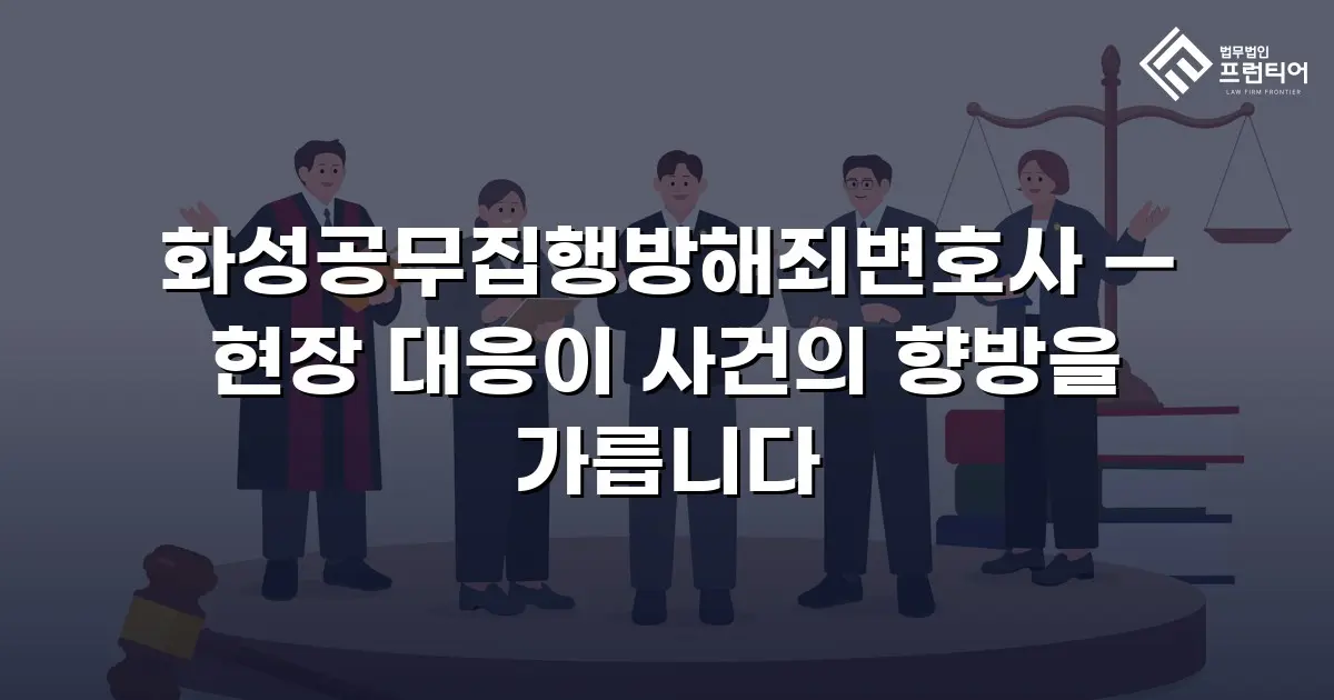 화성공무집행방해죄변호사 — 현장 대응이 사건의 향방을 가릅니다