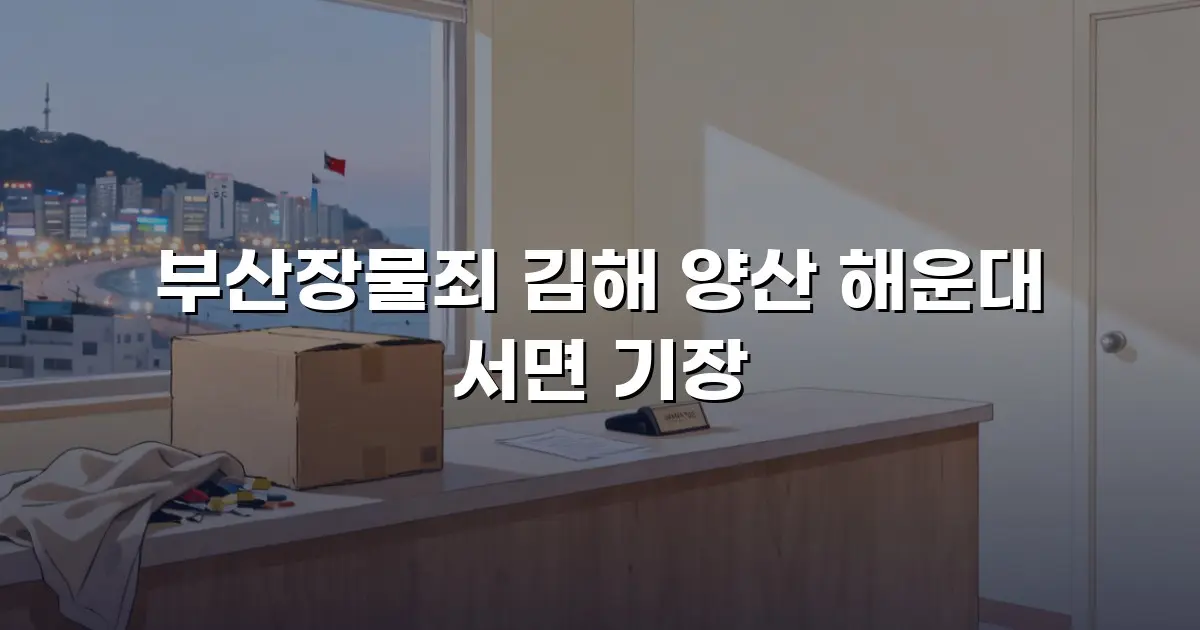 부산장물죄 김해 양산 해운대 서면 기장