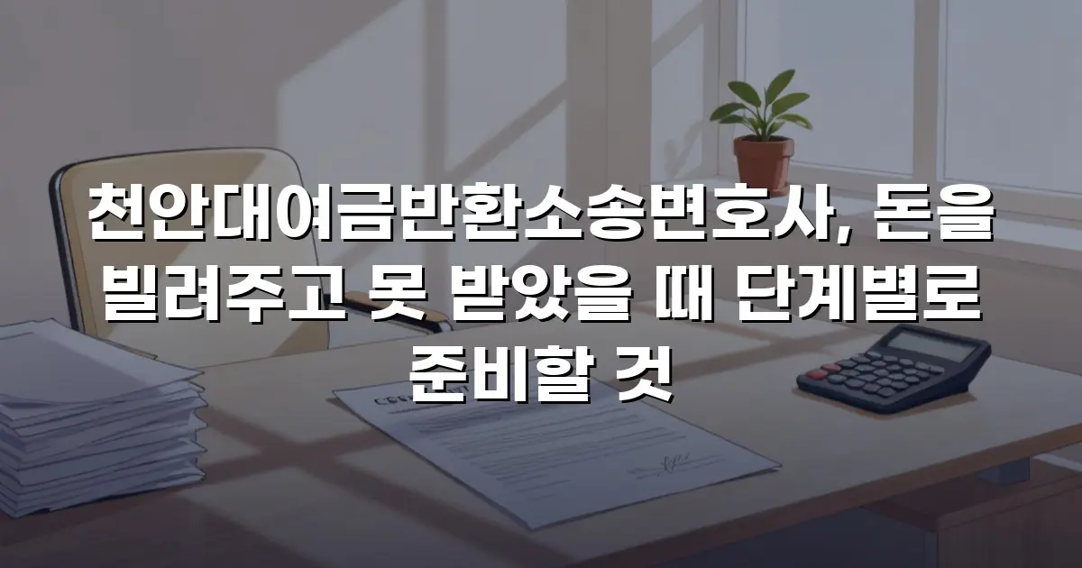 천안대여금반환소송변호사, 돈을 빌려주고 못 받았을 때 단계별로 준비할 것