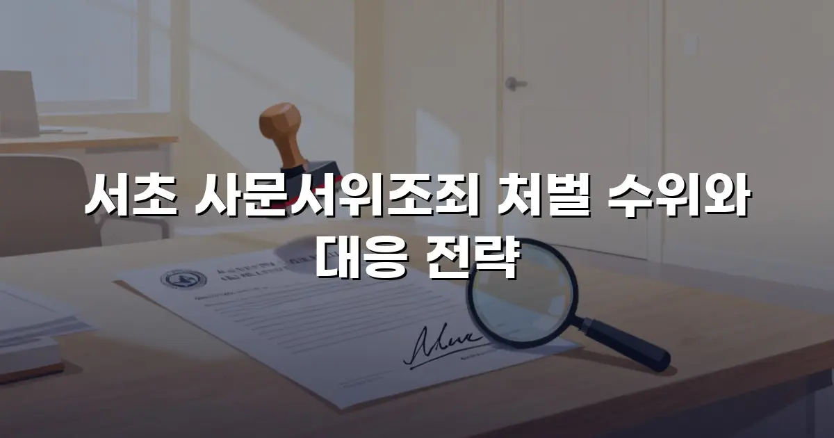 서초 사문서위조죄 처벌 수위와 대응 전략