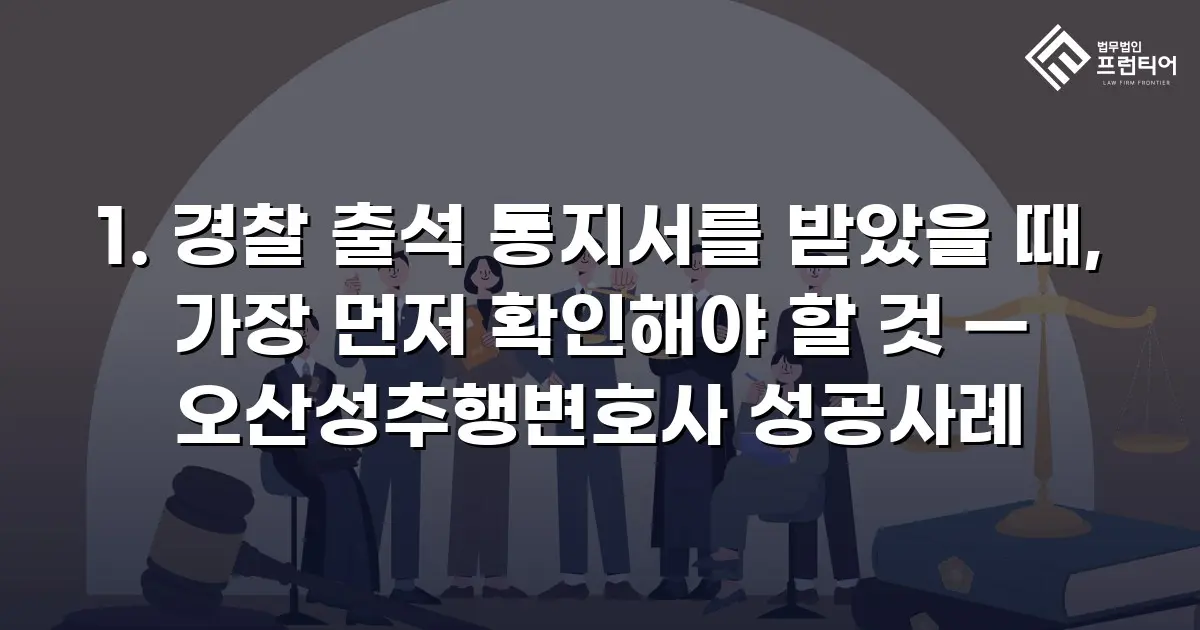 1. 경찰 출석 통지서를 받았을 때, 가장 먼저 확인해야 할 것 — 오산성추행변호사 성공사례
