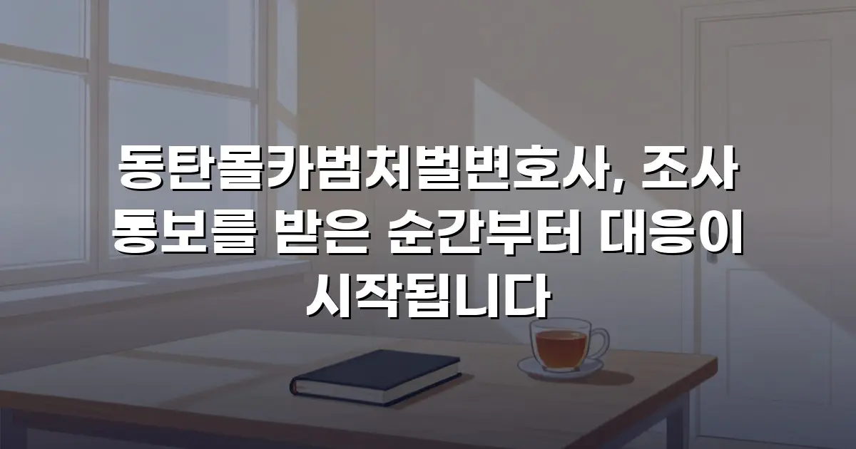 동탄몰카범처벌변호사, 조사 통보를 받은 순간부터 대응이 시작됩니다