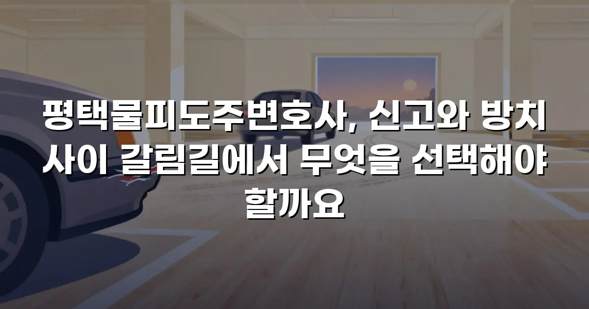 평택물피도주변호사, 신고와 방치 사이 갈림길에서 무엇을 선택해야 할까요
