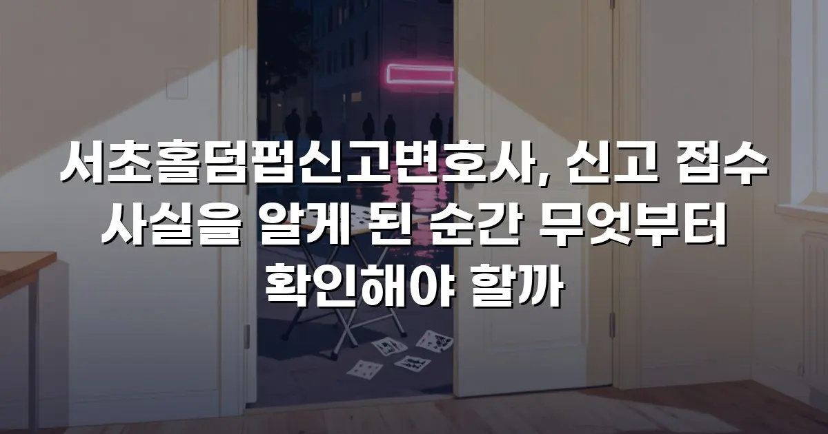 서초홀덤펍신고변호사, 신고 접수 사실을 알게 된 순간 무엇부터 확인해야 할까