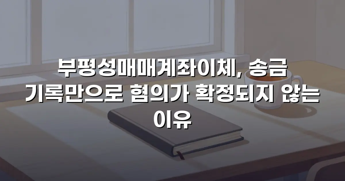 부평성매매계좌이체, 송금 기록만으로 혐의가 확정되지 않는 이유