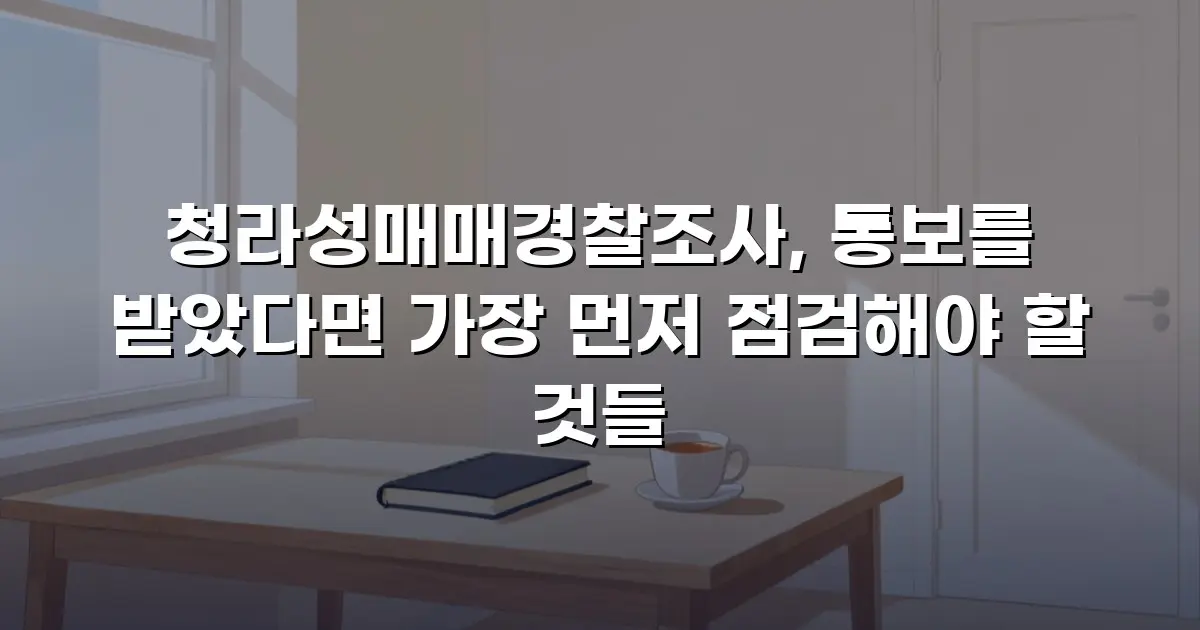 청라성매매경찰조사, 통보를 받았다면 가장 먼저 점검해야 할 것들