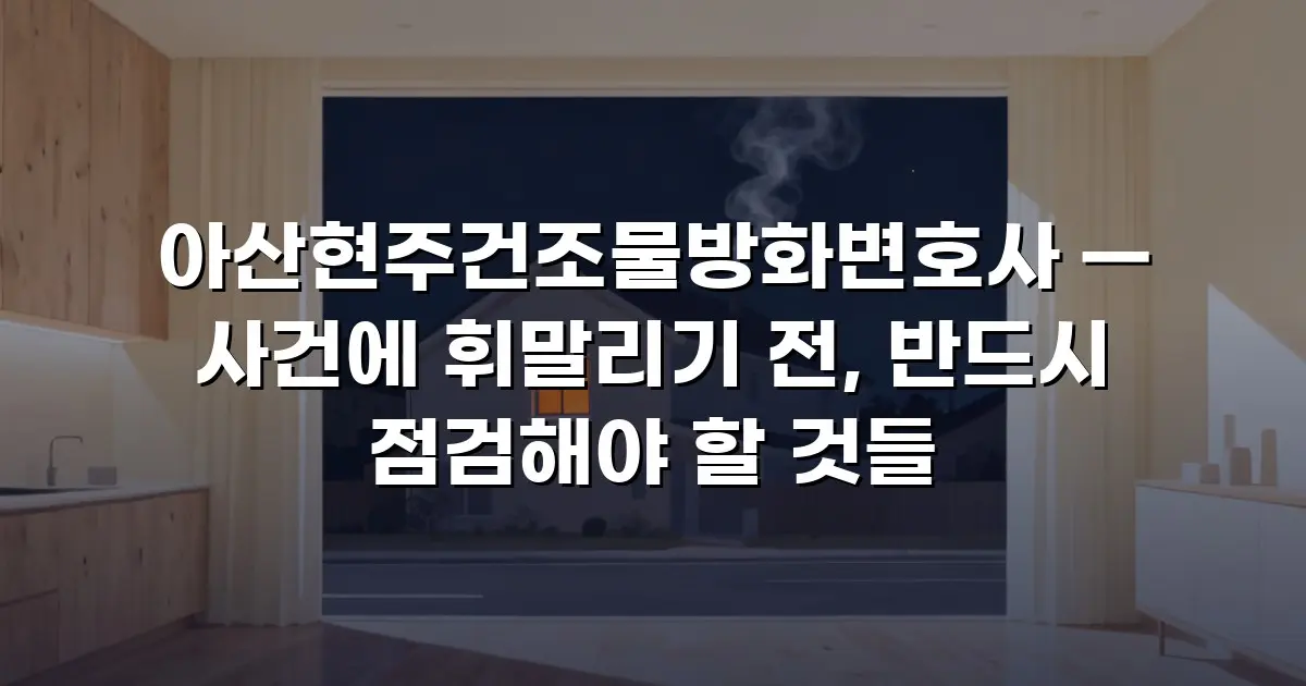 아산현주건조물방화변호사 — 사건에 휘말리기 전, 반드시 점검해야 할 것들