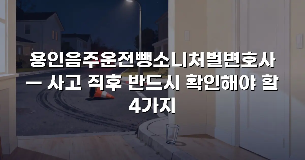 용인음주운전뺑소니처벌변호사 — 사고 직후 반드시 확인해야 할 4가지
