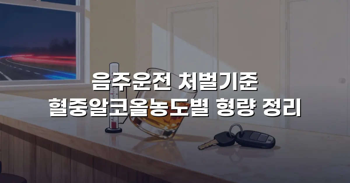 음주운전 처벌기준 혈중알코올농도별 형량 정리