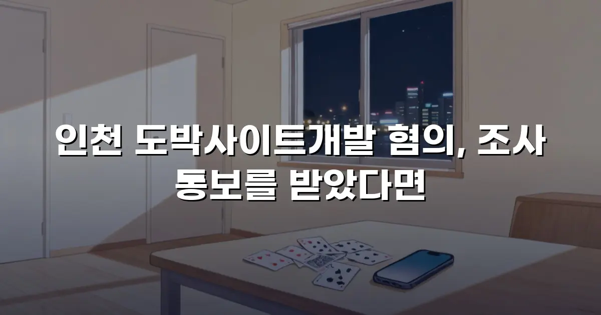 인천 도박사이트개발 혐의, 조사 통보를 받았다면