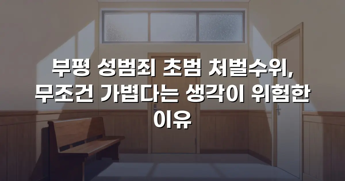 부평 성범죄 초범 처벌수위, 무조건 가볍다는 생각이 위험한 이유