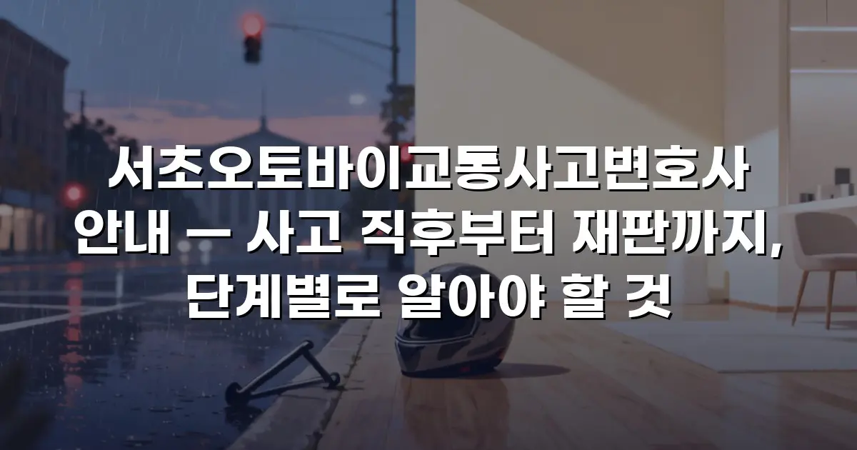 서초오토바이교통사고변호사 안내 — 사고 직후부터 재판까지, 단계별로 알아야 할 것