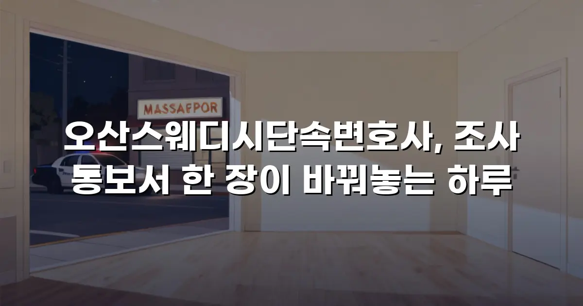 오산스웨디시단속변호사, 조사 통보서 한 장이 바꿔놓는 하루