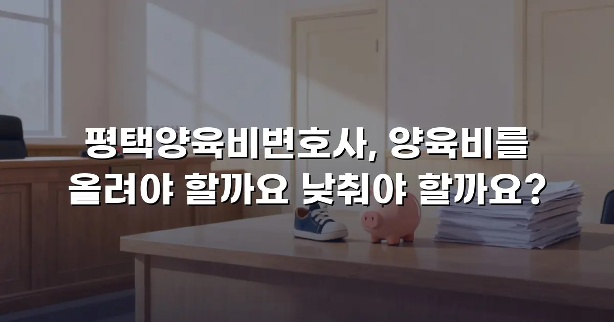 평택양육비변호사, 양육비를 올려야 할까요 낮춰야 할까요?