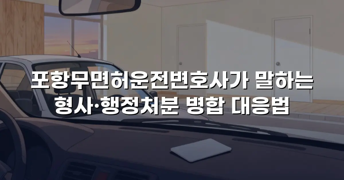 포항무면허운전변호사가 말하는 형사·행정처분 병합 대응법