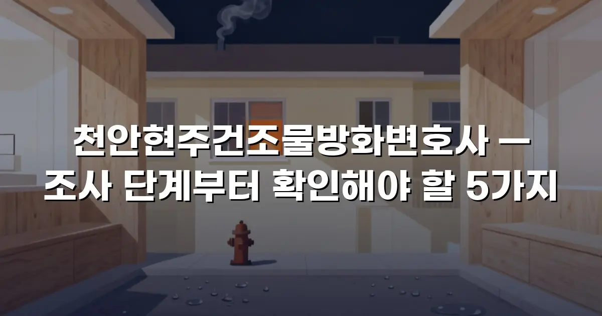 천안현주건조물방화변호사 — 조사 단계부터 확인해야 할 5가지