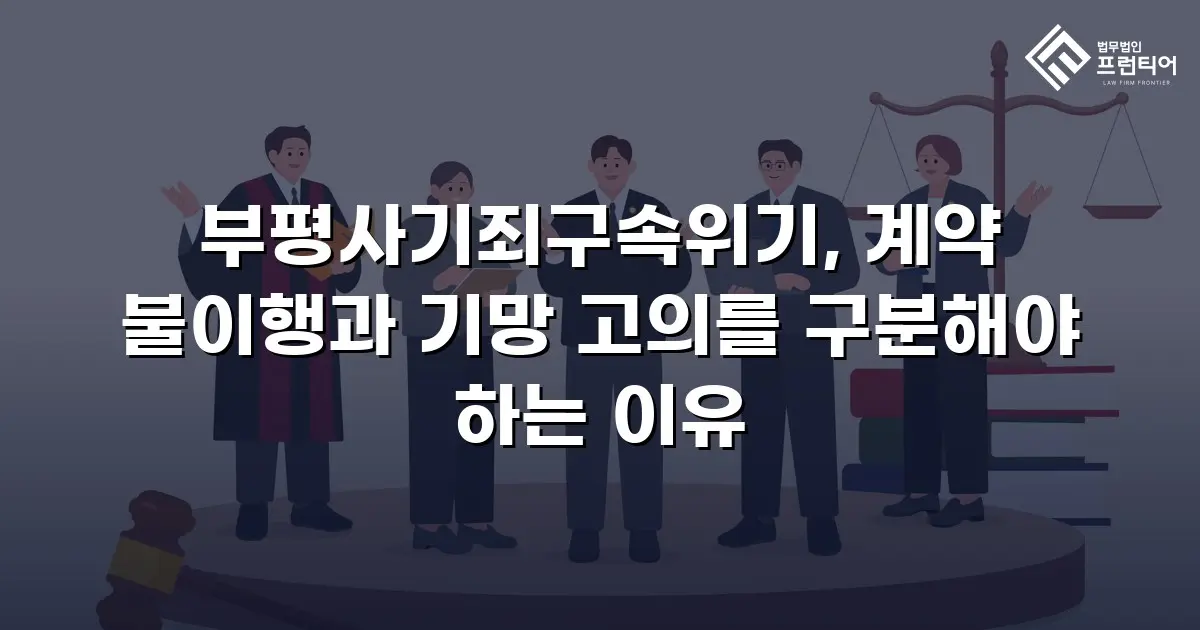 부평사기죄구속위기, 계약 불이행과 기망 고의를 구분해야 하는 이유
