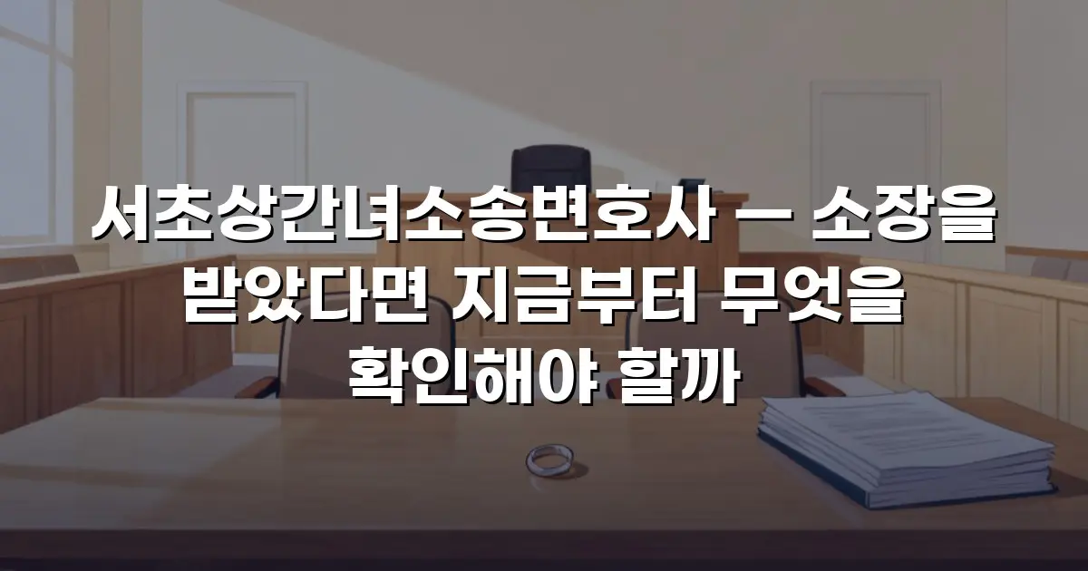 서초상간녀소송변호사 — 소장을 받았다면 지금부터 무엇을 확인해야 할까