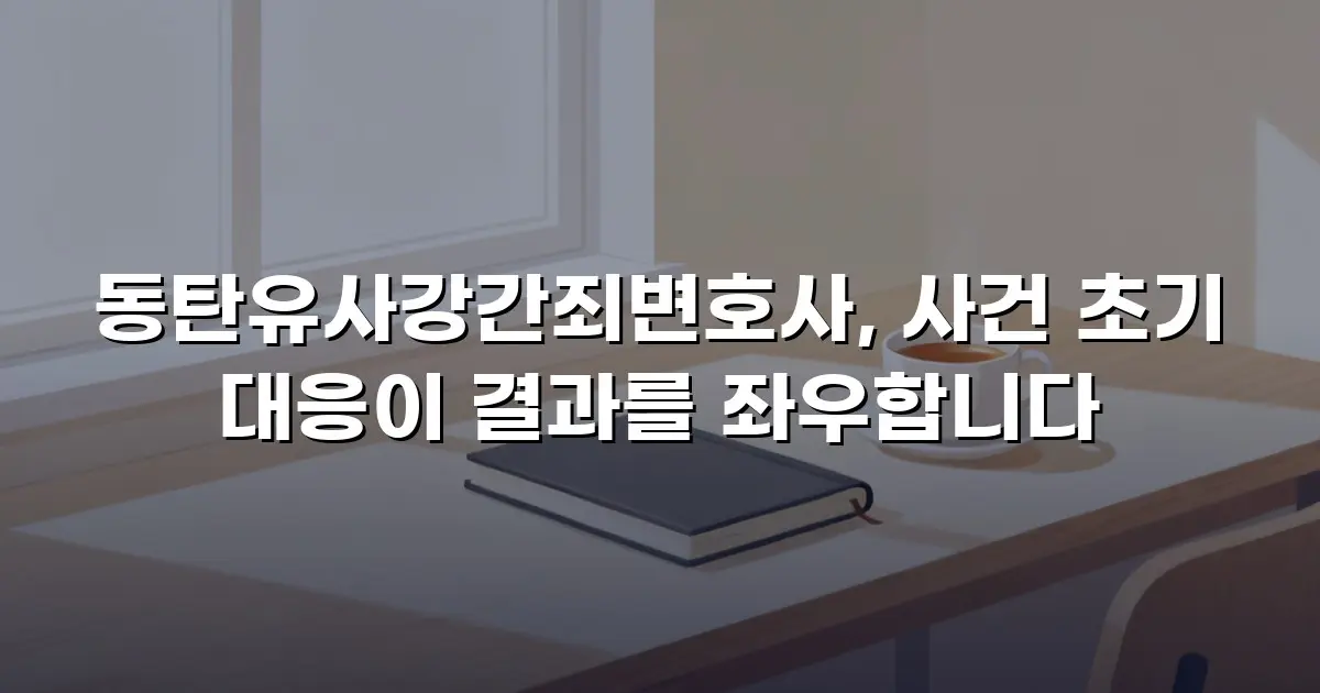 동탄유사강간죄변호사, 사건 초기 대응이 결과를 좌우합니다