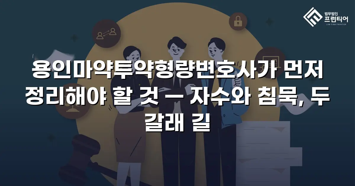 용인마약투약형량변호사가 먼저 정리해야 할 것 — 자수와 침묵, 두 갈래 길