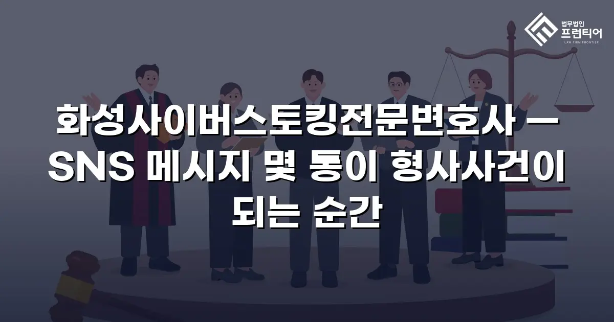 화성사이버스토킹전문변호사 — SNS 메시지 몇 통이 형사사건이 되는 순간