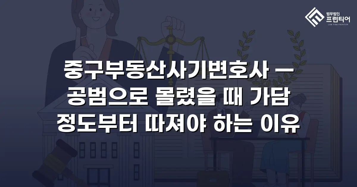 중구부동산사기변호사 — 공범으로 몰렸을 때 가담 정도부터 따져야 하는 이유