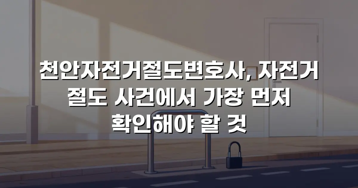 천안자전거절도변호사, 자전거 절도 사건에서 가장 먼저 확인해야 할 것