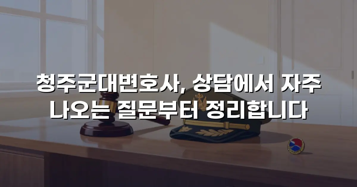 청주군대변호사, 상담에서 자주 나오는 질문부터 정리합니다