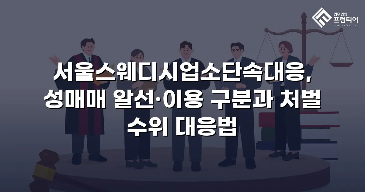 서울스웨디시업소단속대응, 성매매 알선·이용 구분과 처벌 수위 대응법