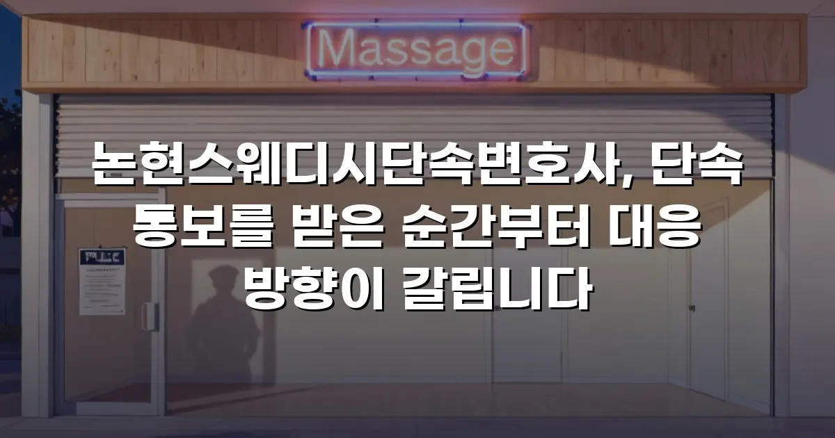 논현스웨디시단속변호사, 단속 통보를 받은 순간부터 대응 방향이 갈립니다