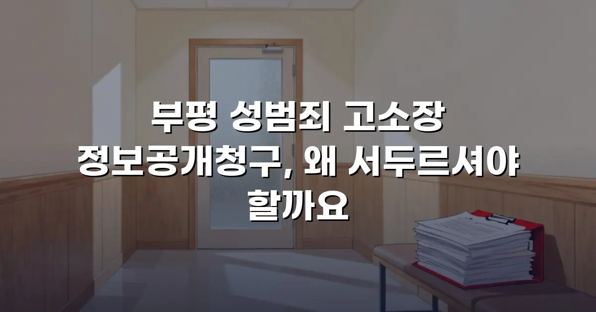 부평 성범죄 고소장 정보공개청구, 왜 서두르셔야 할까요