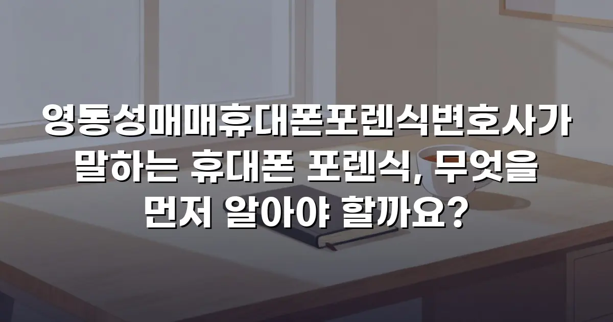영통성매매휴대폰포렌식변호사가 말하는 휴대폰 포렌식, 무엇을 먼저 알아야 할까요?