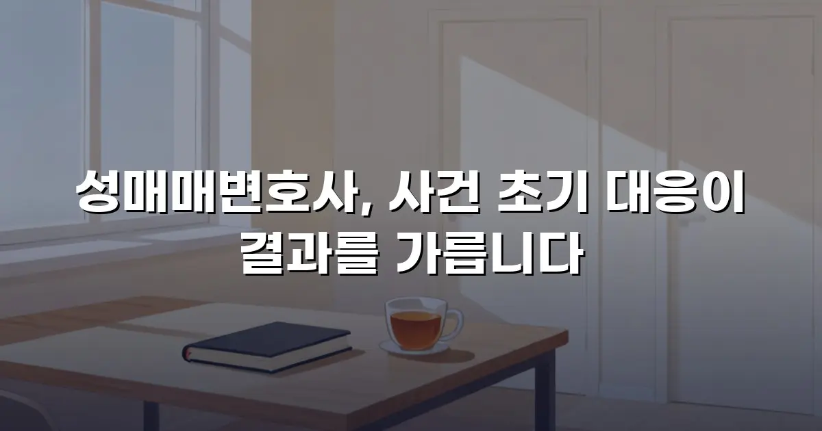 성매매변호사, 사건 초기 대응이 결과를 가릅니다