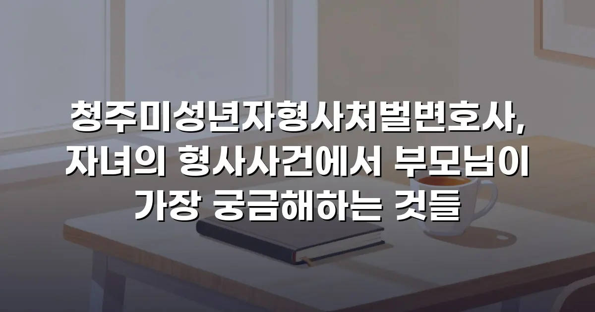 청주미성년자형사처벌변호사, 자녀의 형사사건에서 부모님이 가장 궁금해하는 것들