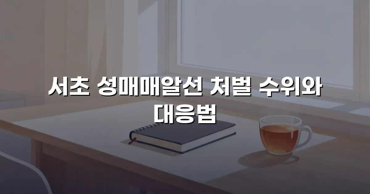 서초 성매매알선 처벌 수위와 대응법