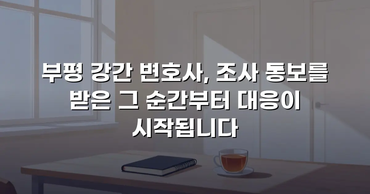부평 강간 변호사, 조사 통보를 받은 그 순간부터 대응이 시작됩니다