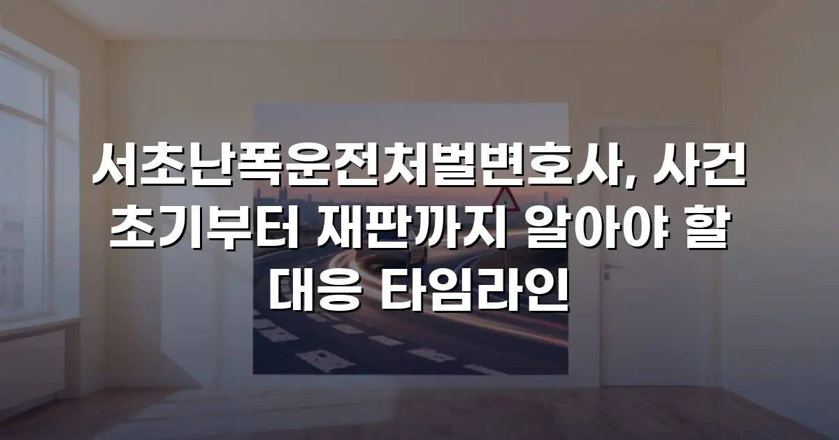서초난폭운전처벌변호사, 사건 초기부터 재판까지 알아야 할 대응 타임라인