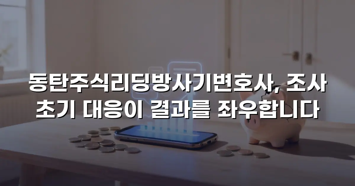 동탄주식리딩방사기변호사, 조사 초기 대응이 결과를 좌우합니다