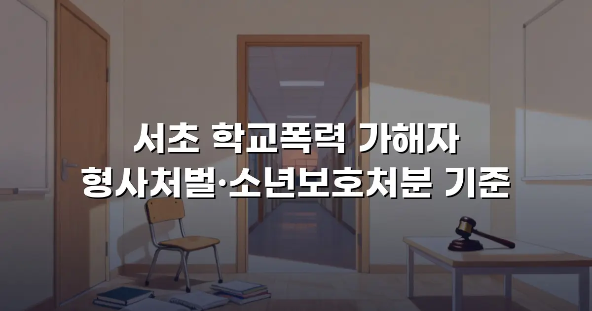 서초 학교폭력 가해자 형사처벌·소년보호처분 기준