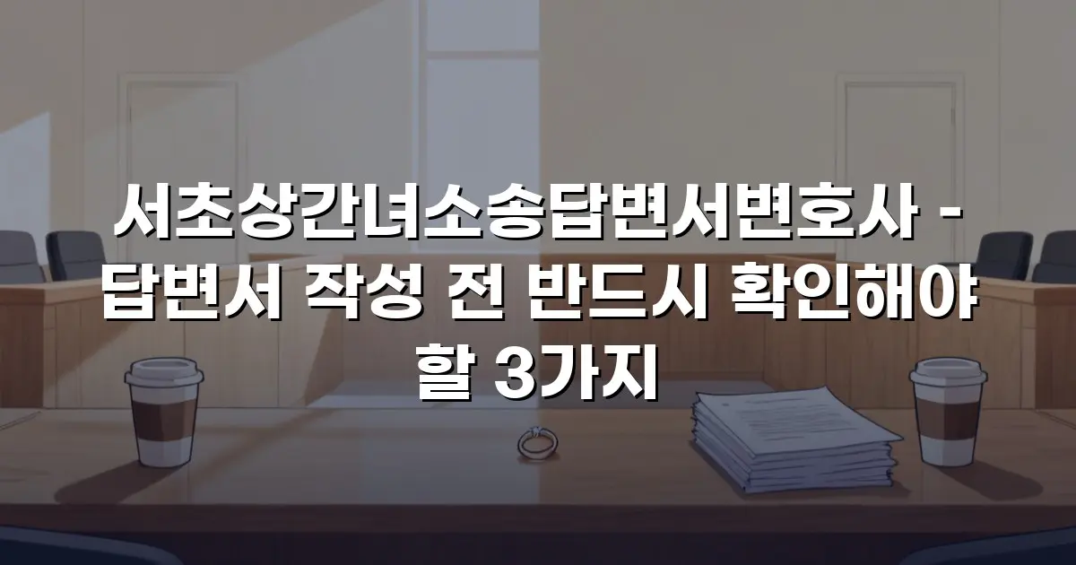 서초상간녀소송답변서변호사 – 답변서 작성 전 반드시 확인해야 할 3가지